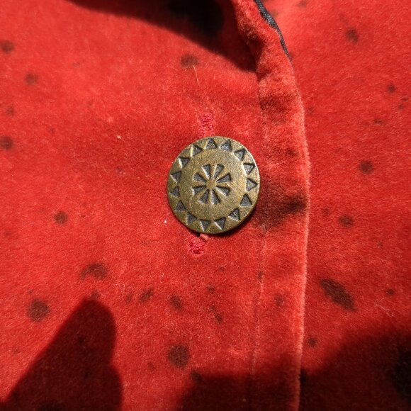 Alex Kim Floral Painted Red Fall Jacket - Picture 9 of 12